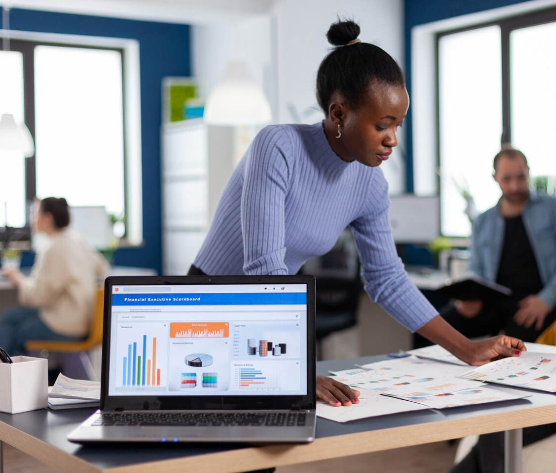 Technology professionals collaborating around digital systems and data